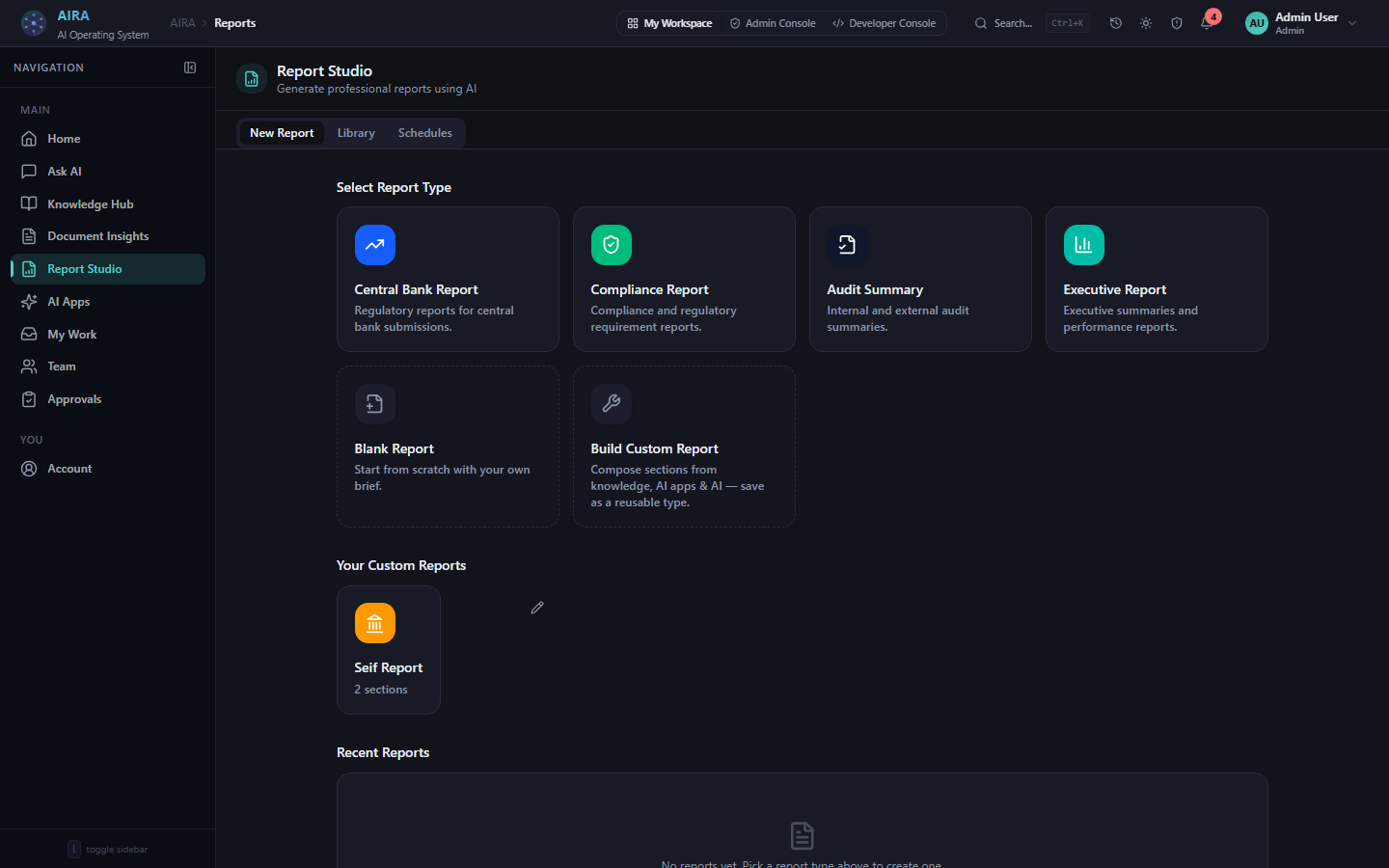 Report Studio — governed reporting